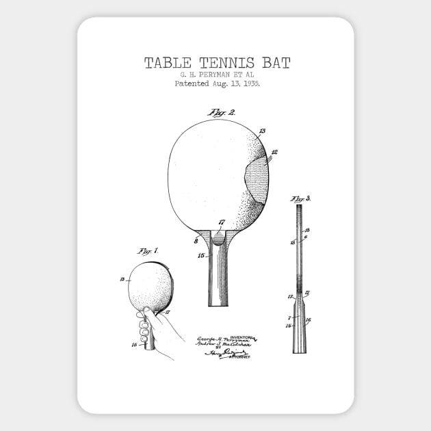 TABLE TENNIS BAT patent Sticker by Dennson Creative